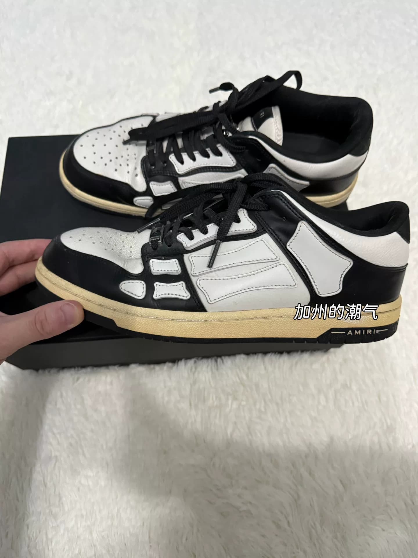 Amiri White Black Bones Low Top Board Shoes