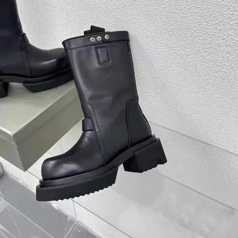 Spot Rick Owens2024ss новые рыцарские сапоги Martin boots средней длины real