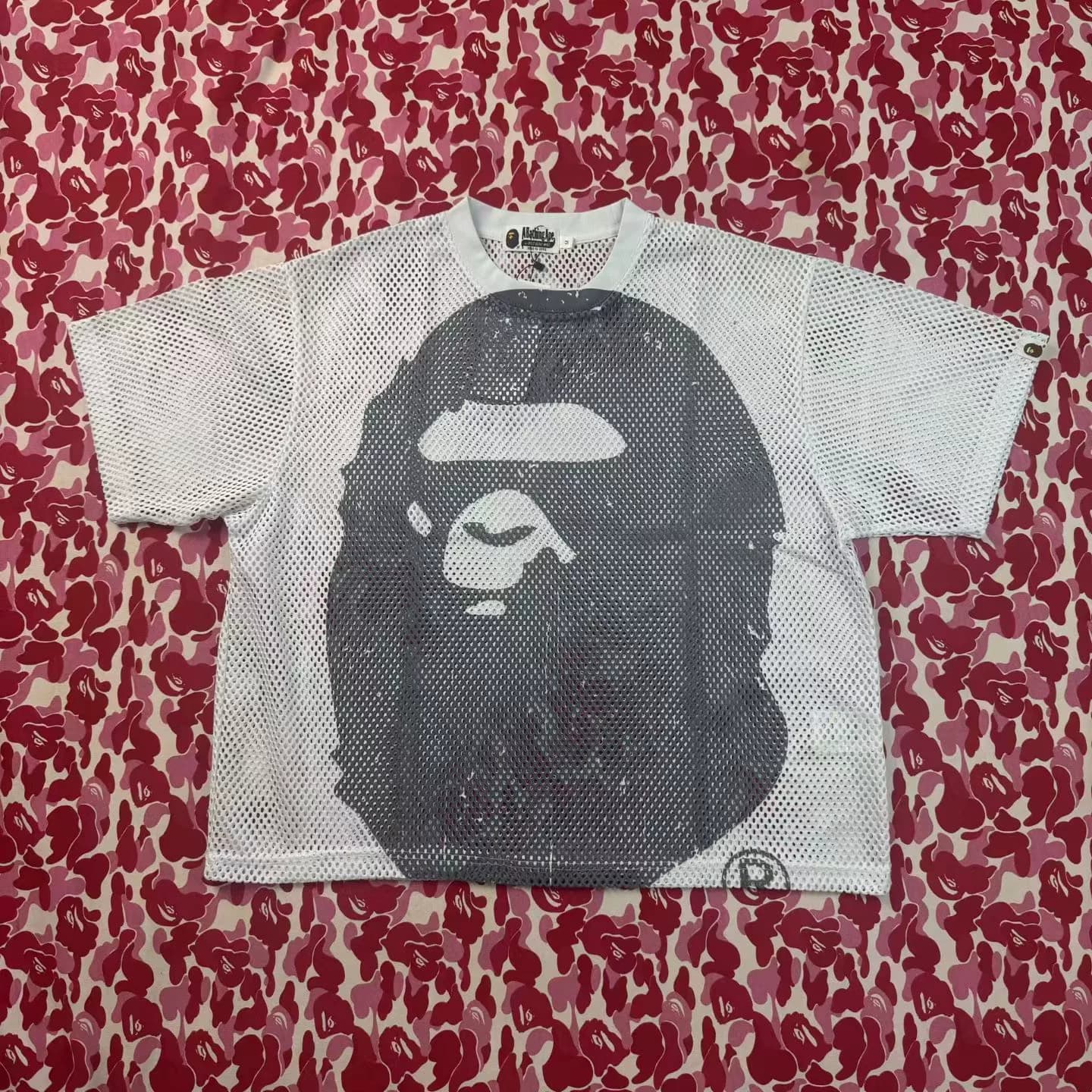 Куртка Spot BAPE shark jacket bape ape-man mesh из сетчатой ткани с полой черно-белой футболкой с короткими рукавами