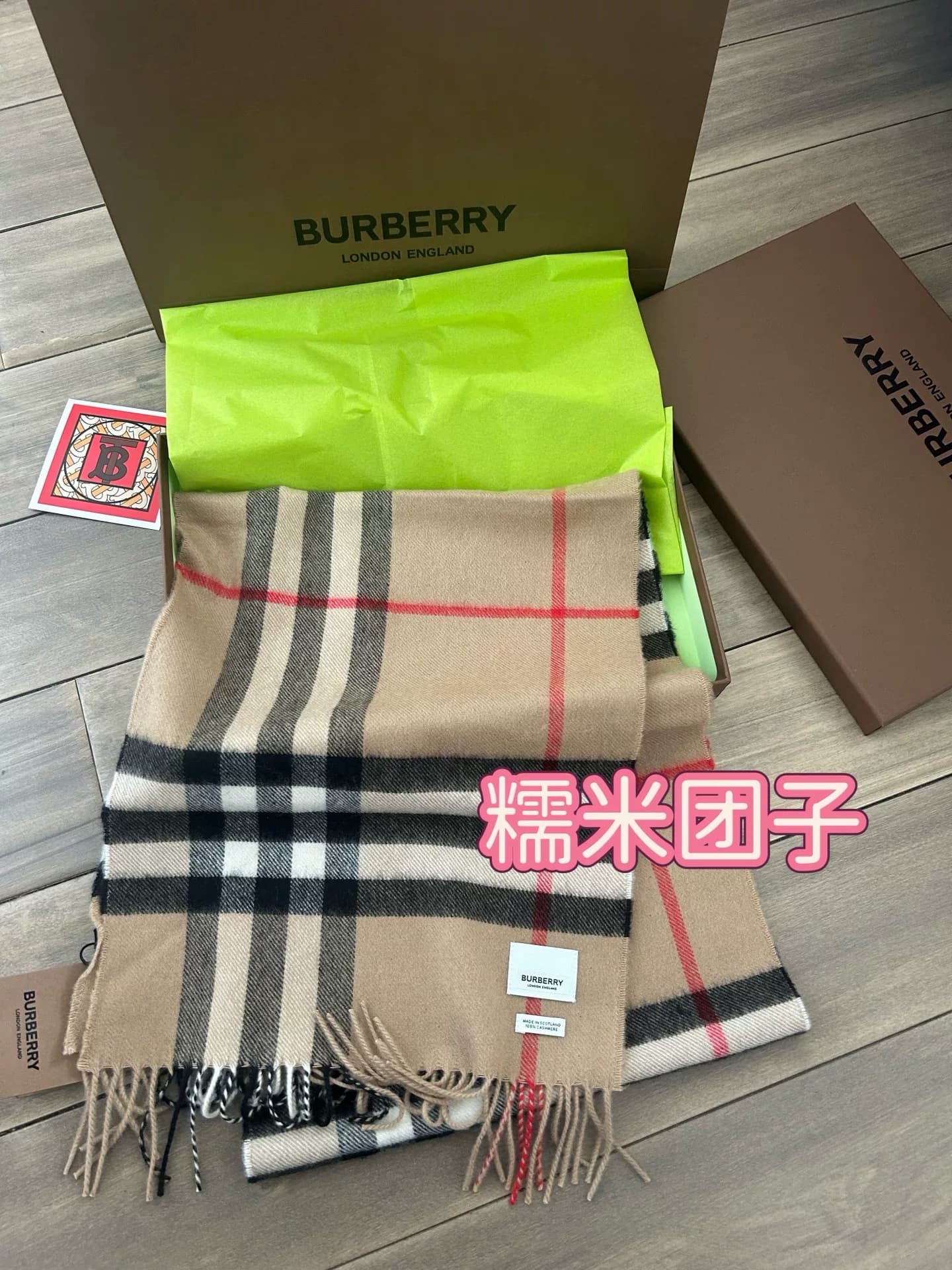 Новый шарф Burberry, классический шарф из верблюжьего кашемира Burberry