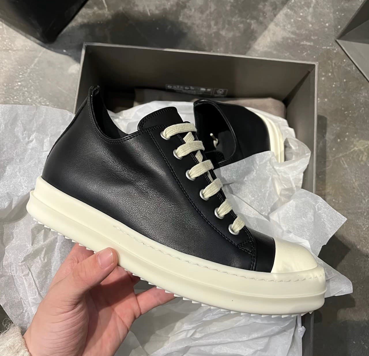 Кроссовки RO rickowens 26ss main line большого размера converse из черной кожи с высоким верхом