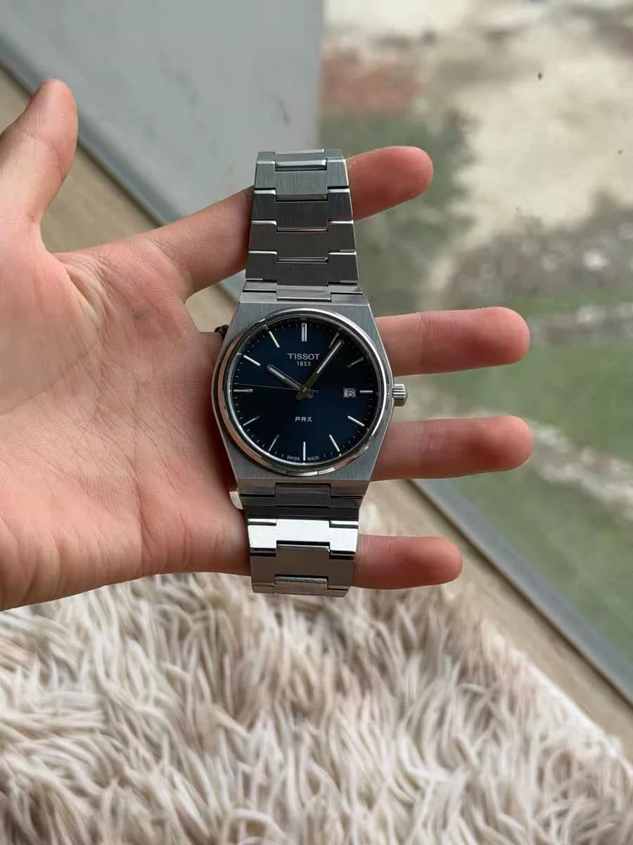 Мужские часы Tissot PRX Blue Plate с кварцевым механизмом