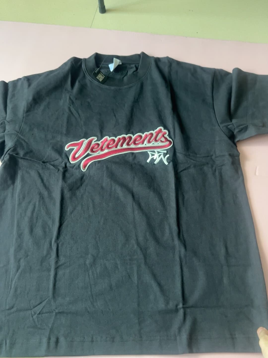 Личная одежда, черная футболка с короткими рукавами Vetements, размер S, 100% хлопок