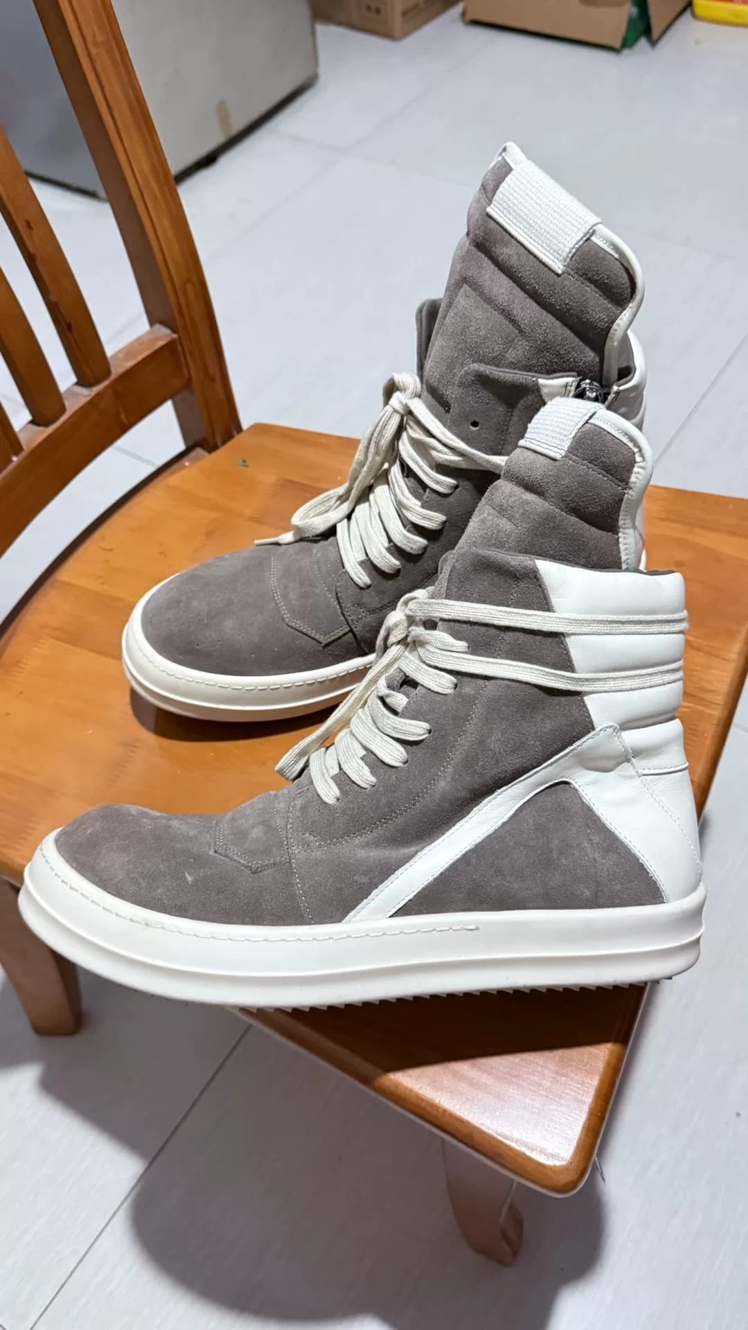Кроссовки ROG STUDIO Pigeon RickOwens из коричневой замши