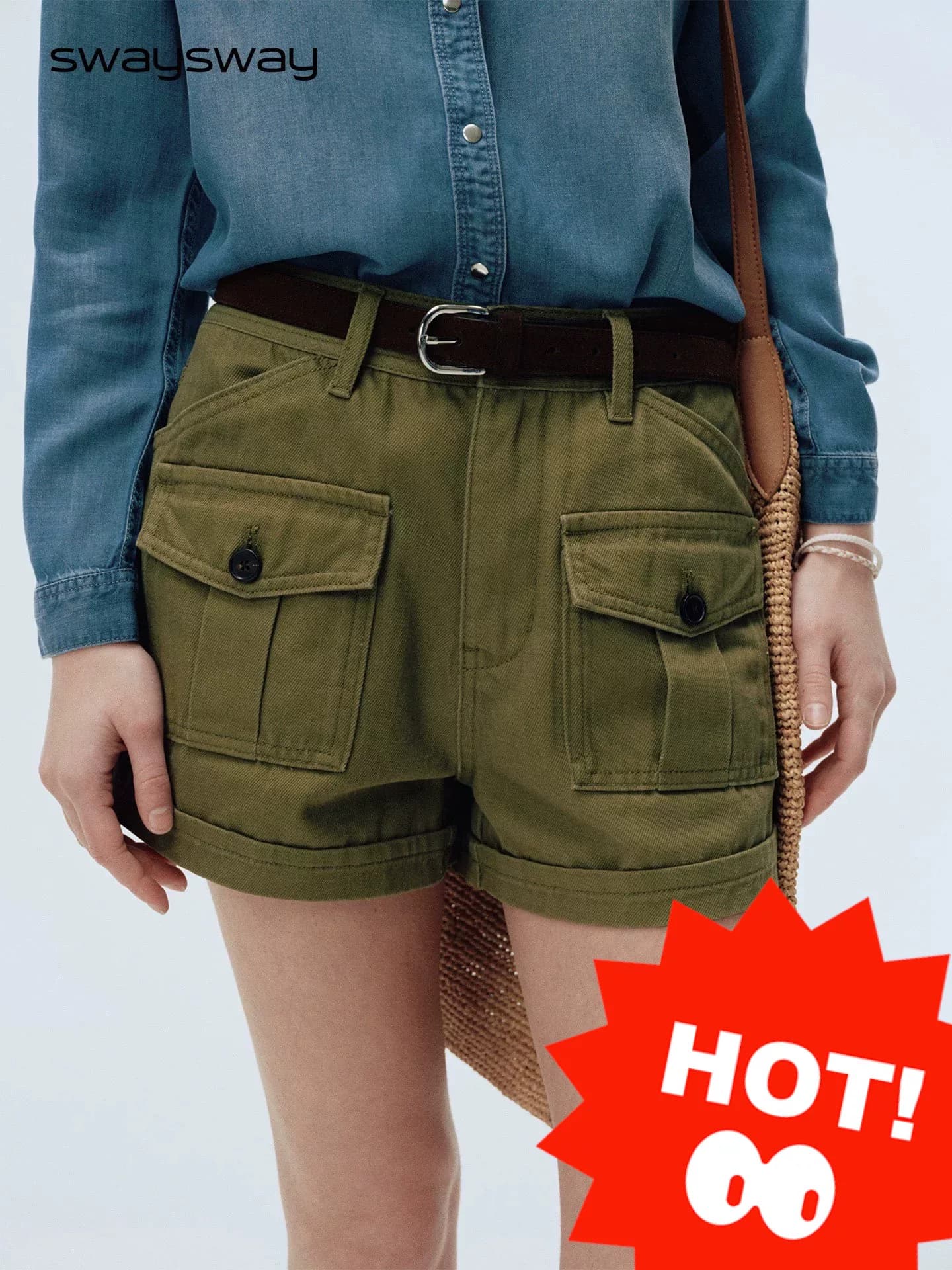 спортивные шорты swaysway tooling shorts армейского зеленого цвета L размера