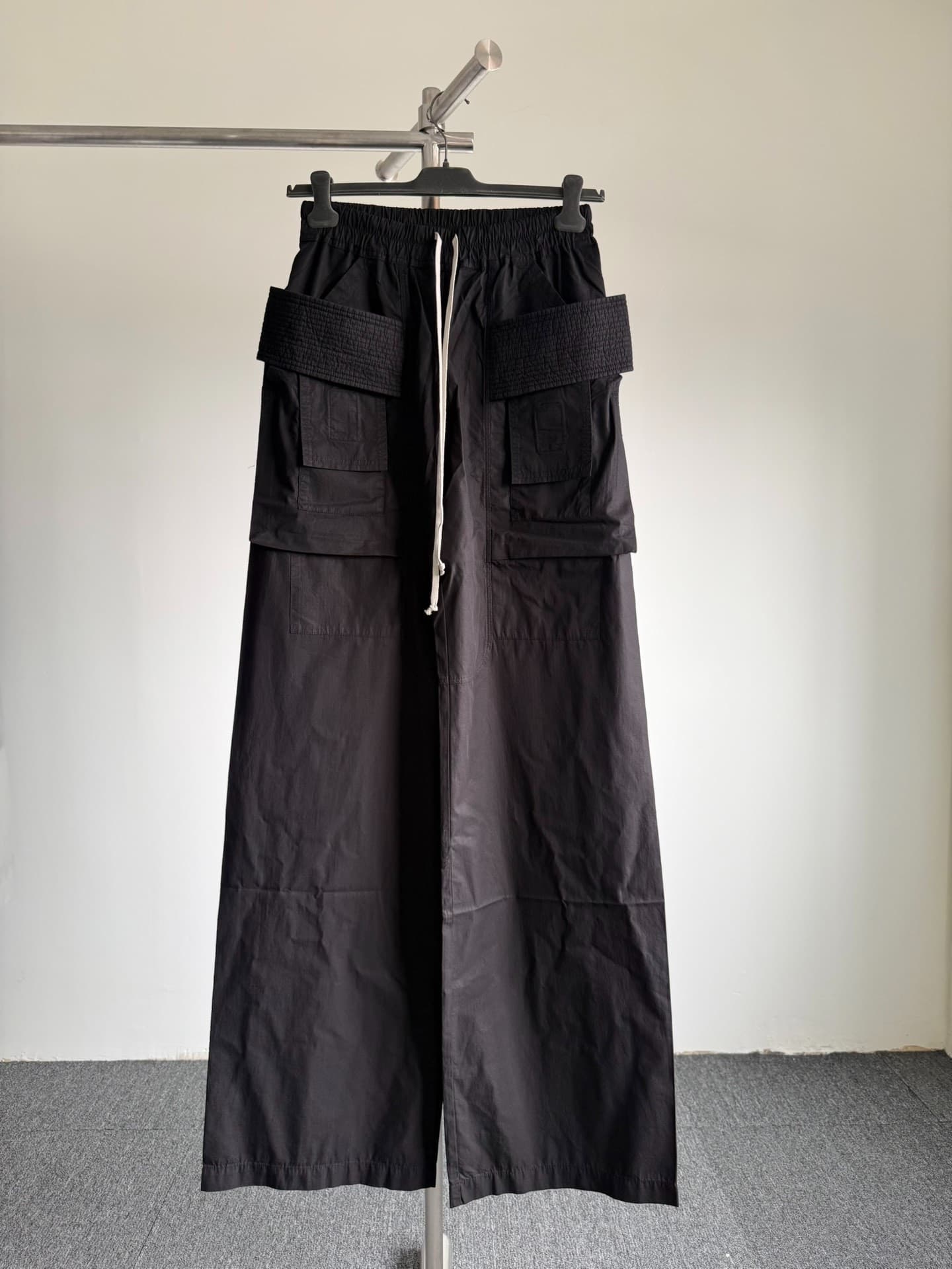 Широкие брюки RICKOWENS DKS 26SS из клетчатой ткани CR с двойным кольцом