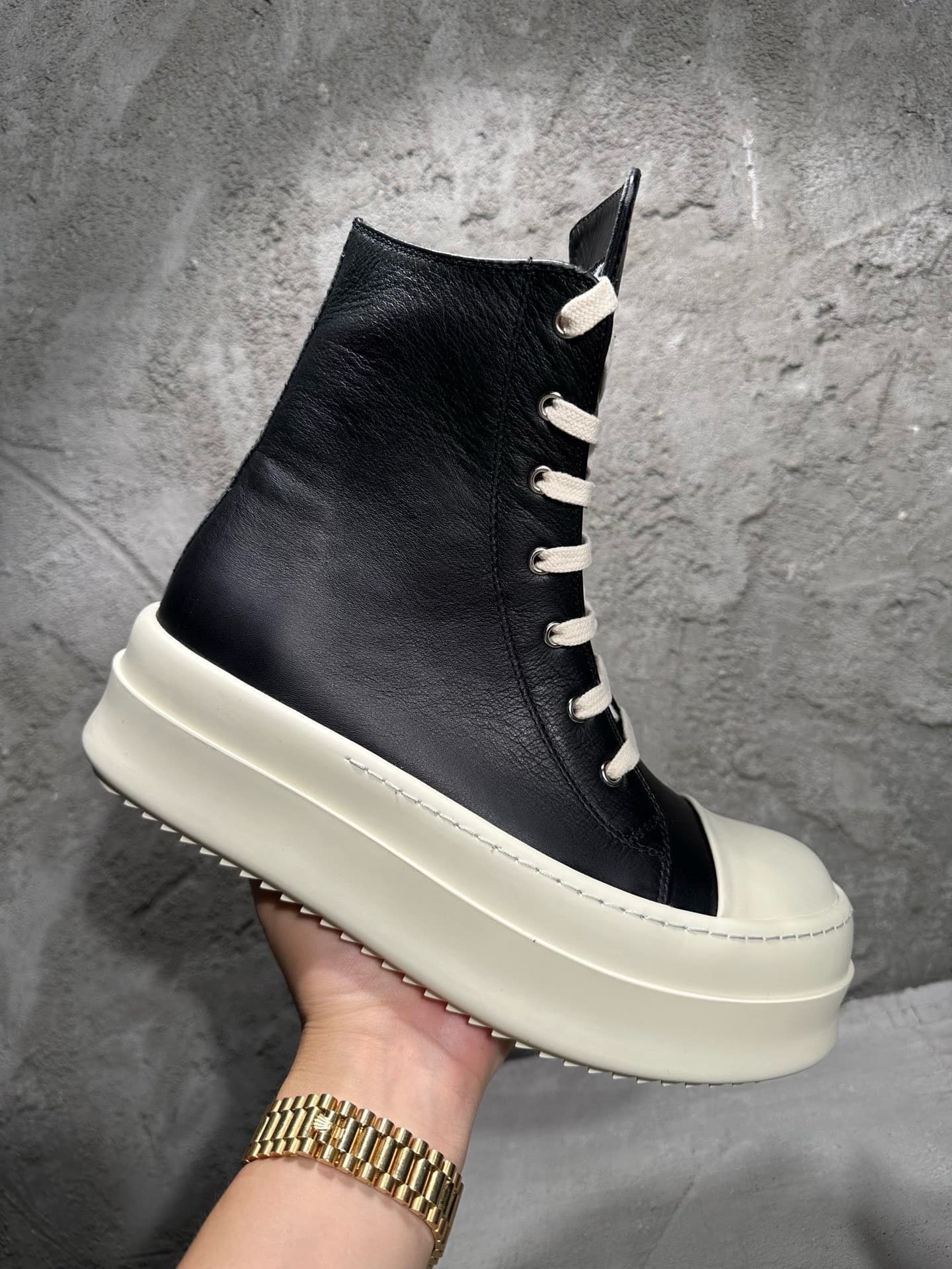 Новые осенне-зимние кеды из воловьей кожи на толстой подошве от RICK OWENS 2025SS, новые