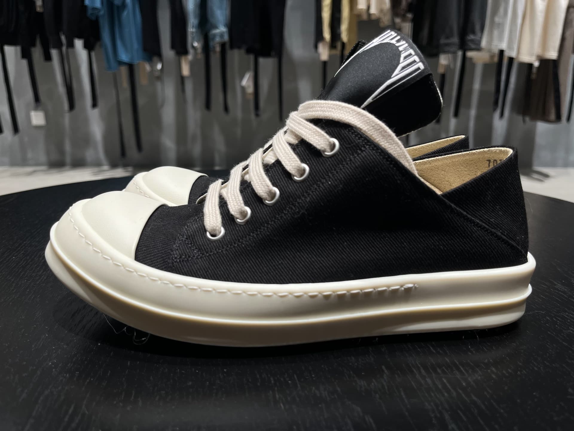 Черные парусиновые туфли RICK OWENS DRKSHDW с низким берцем