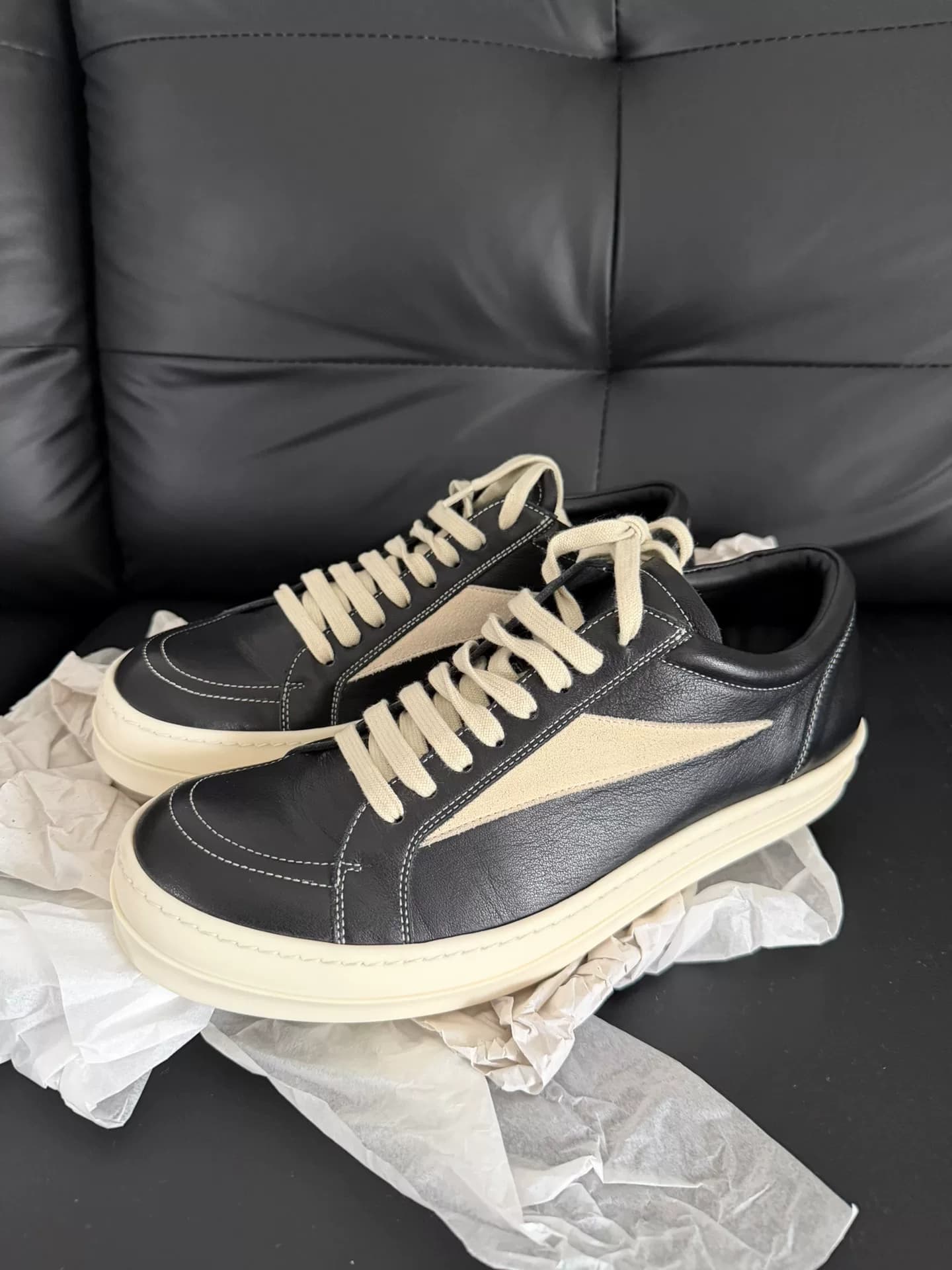 Удобная и простая серия RICK OWENS/ROXY vans из телячьей кожи