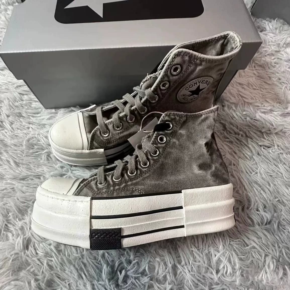 парусиновые туфли converse DRKSHDW x на толстой подошве от совместного бренда ro