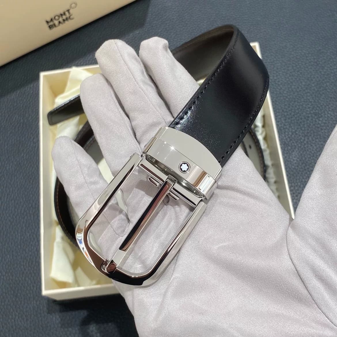 Ремень Montblanc кожаный ремень Артикул MB114412