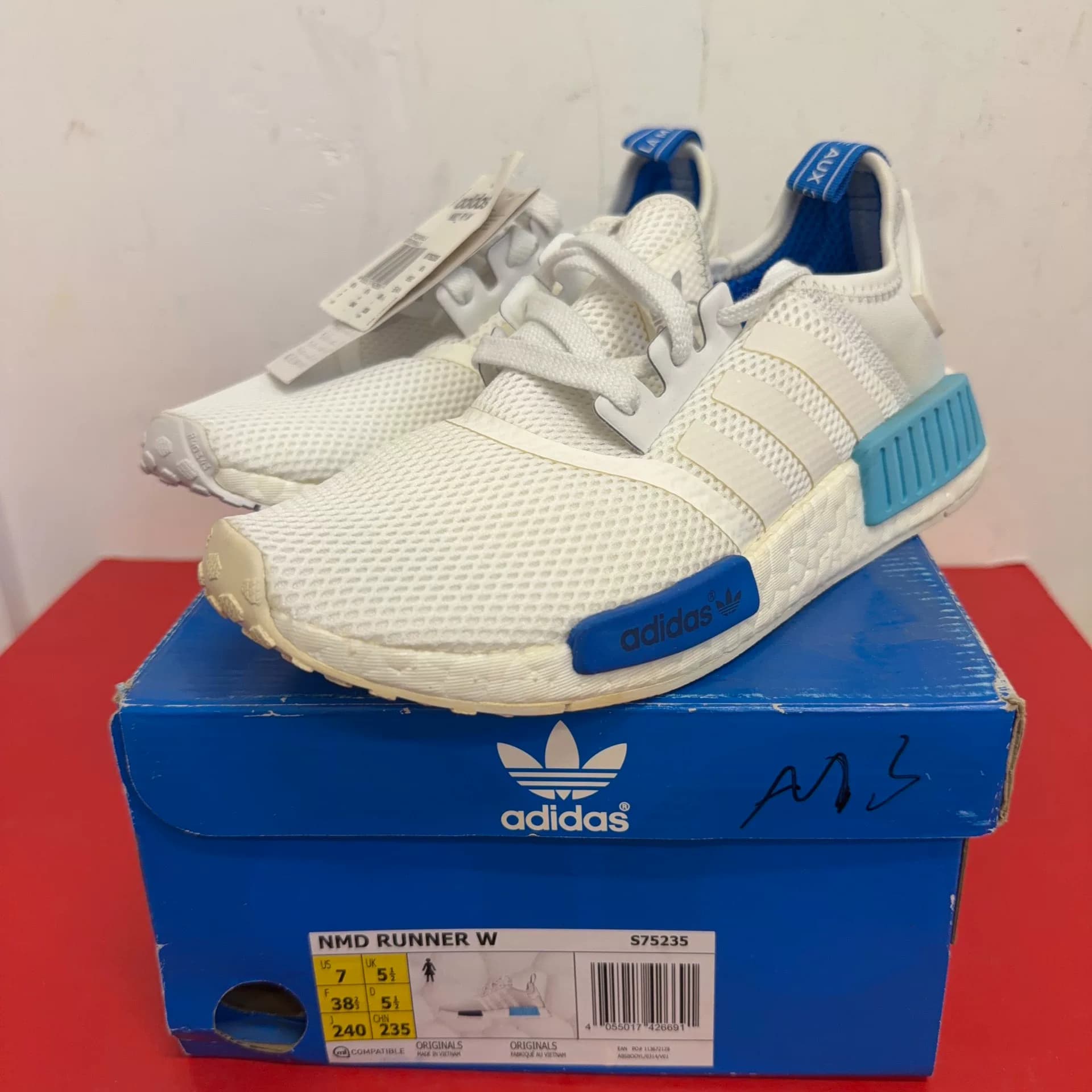 NMD R1 Blue Glow boost Сан-Паулу Бело-синий