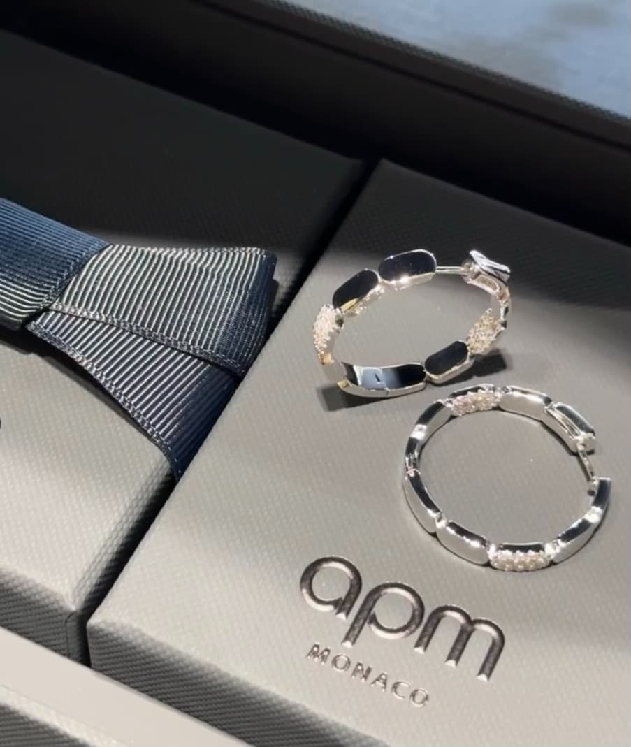 Серьги APM в форме пчелиных сот с паве из розового золота Изысканные и элегантные ювелирные изделия