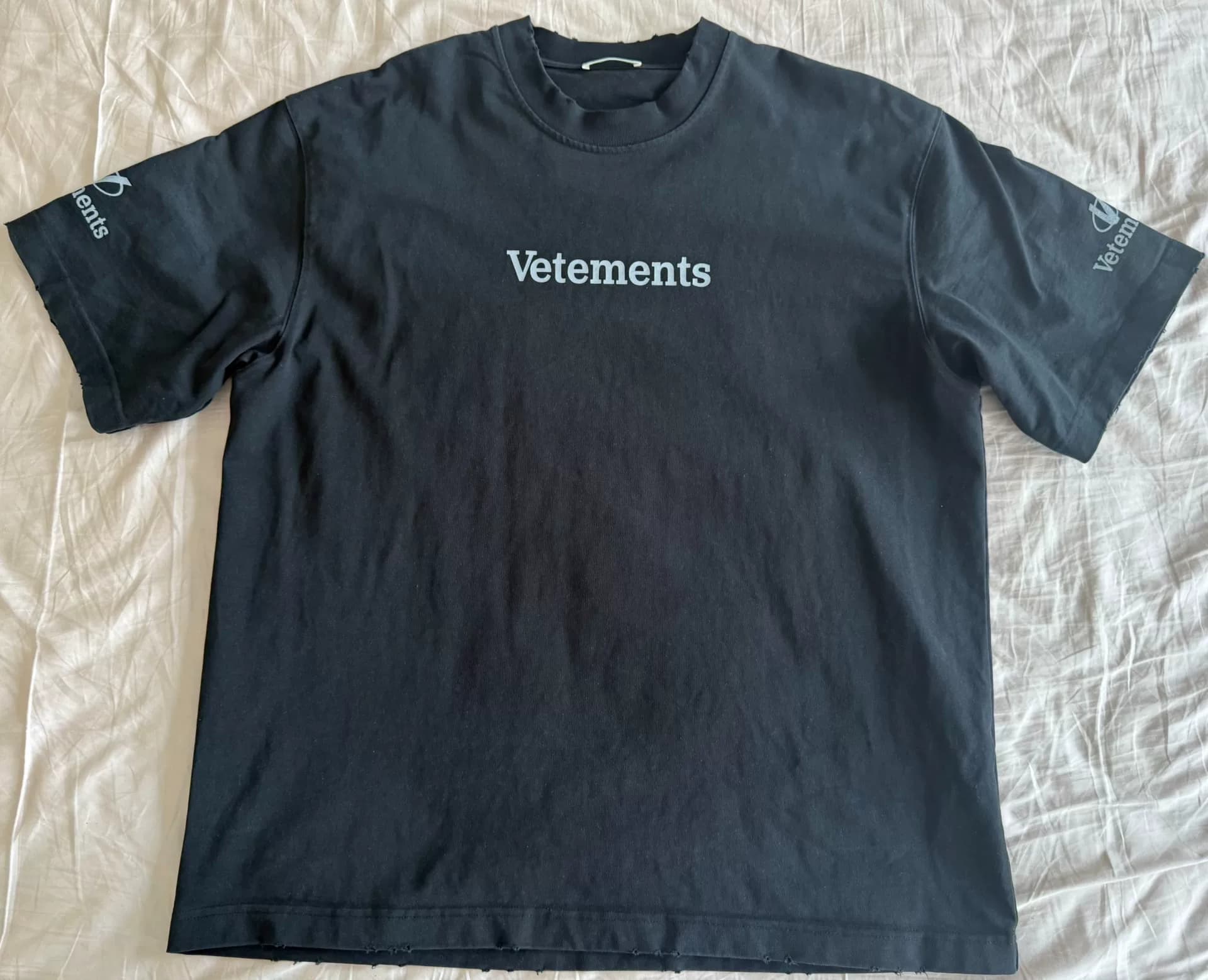Нишевый дизайн Vetements фирменная буквенная печать с отверстием XL code