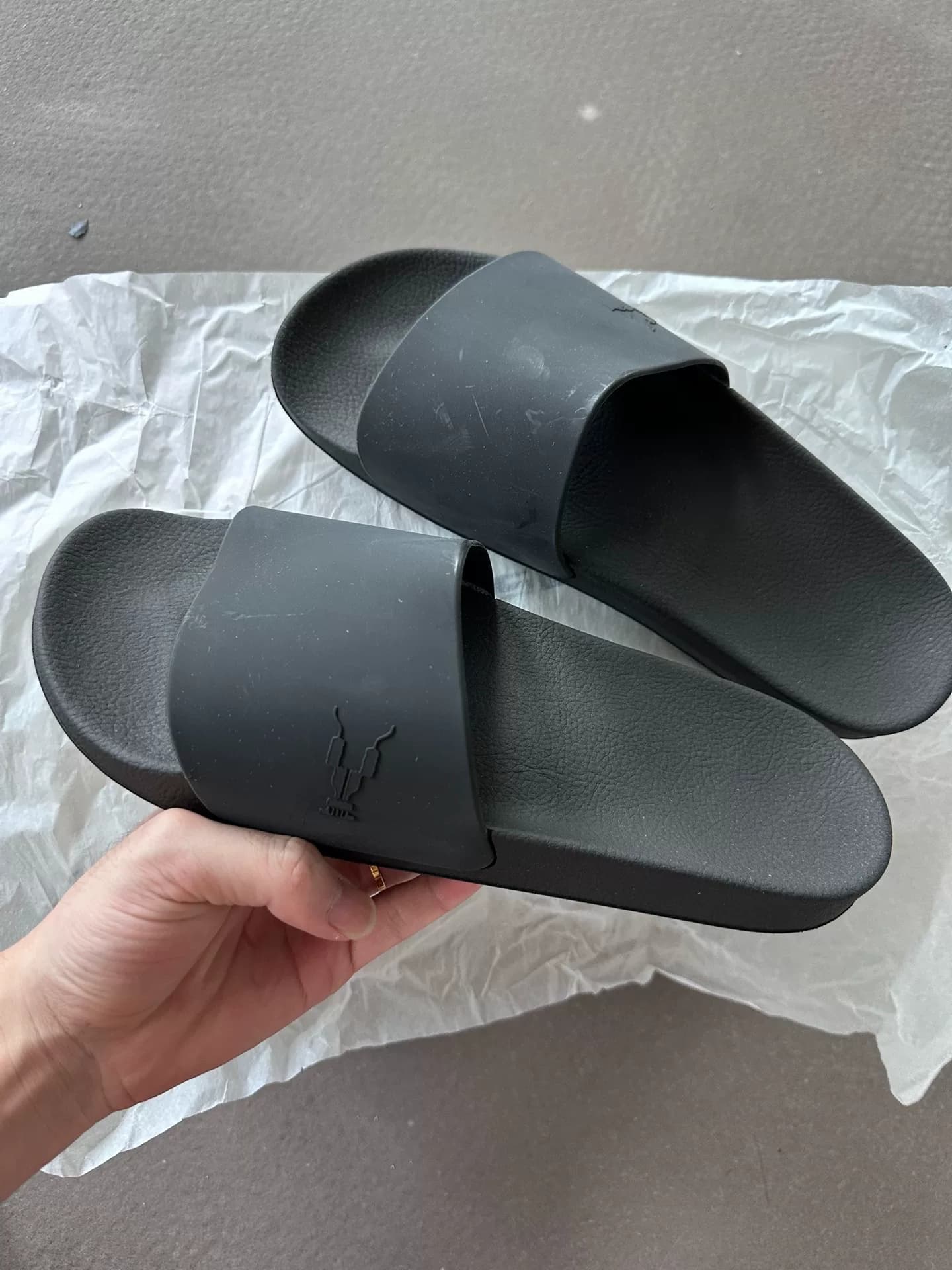 rickowens + сложная линия + drkshdw + тапочки +черный