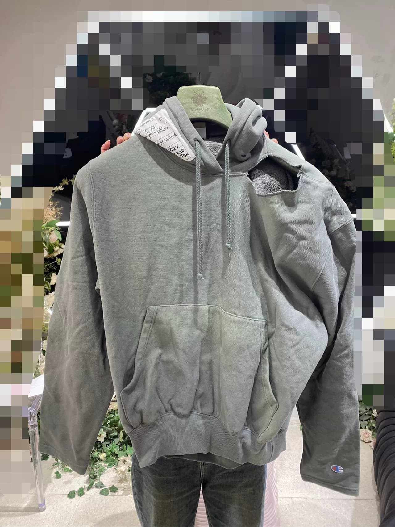 Кофта с капюшоном champion show от Vetements, бывшая в употреблении, XS, размер 95, новая