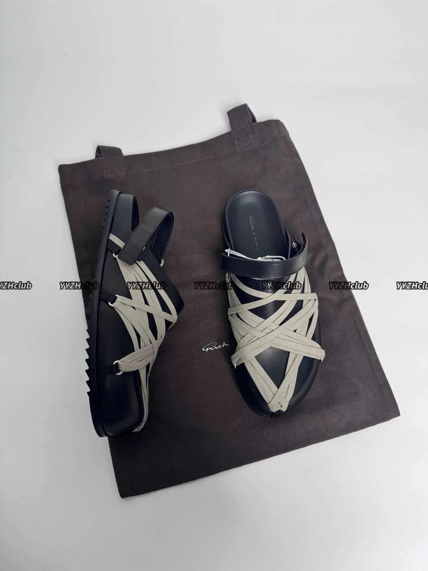RickOwens Ro 25SS из телячьей кожи black crazy
