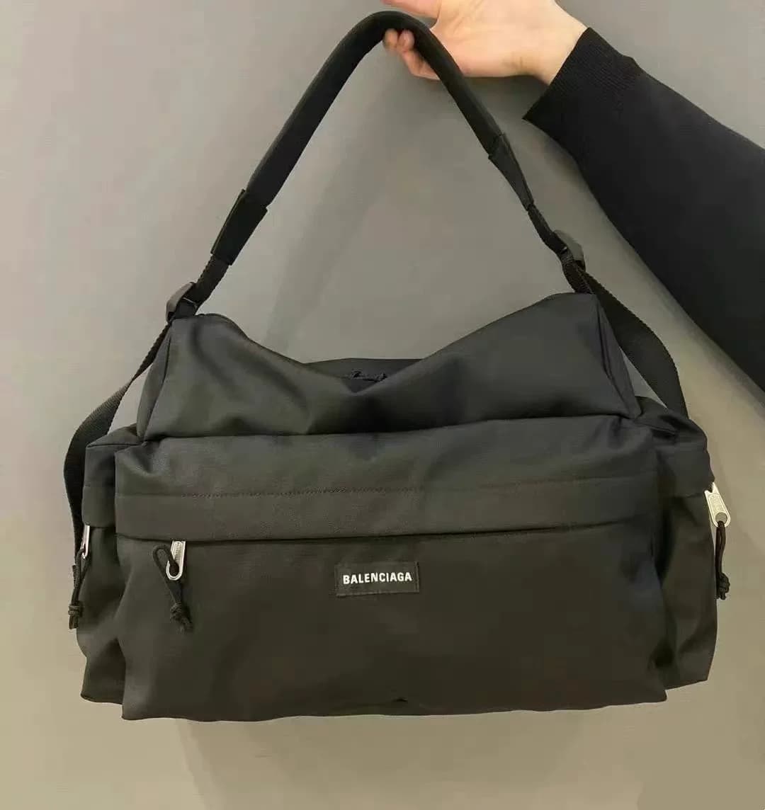 Новая черная нейлоновая дорожная сумка Balenciaga Explorer, сумка для фитнеса, сумка для поездок на работу, сумка-мессенджер