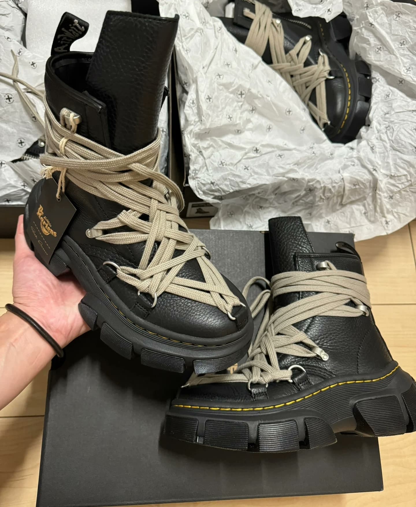 Риковенс х Доктор.Ботинки Martens Crazy на ремешке Martin