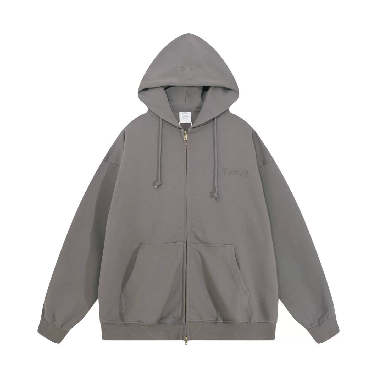 Новый осенне-зимний свитер на молнии с капюшоном от Vetements, темно-серый, простой и атмосферный дизайн