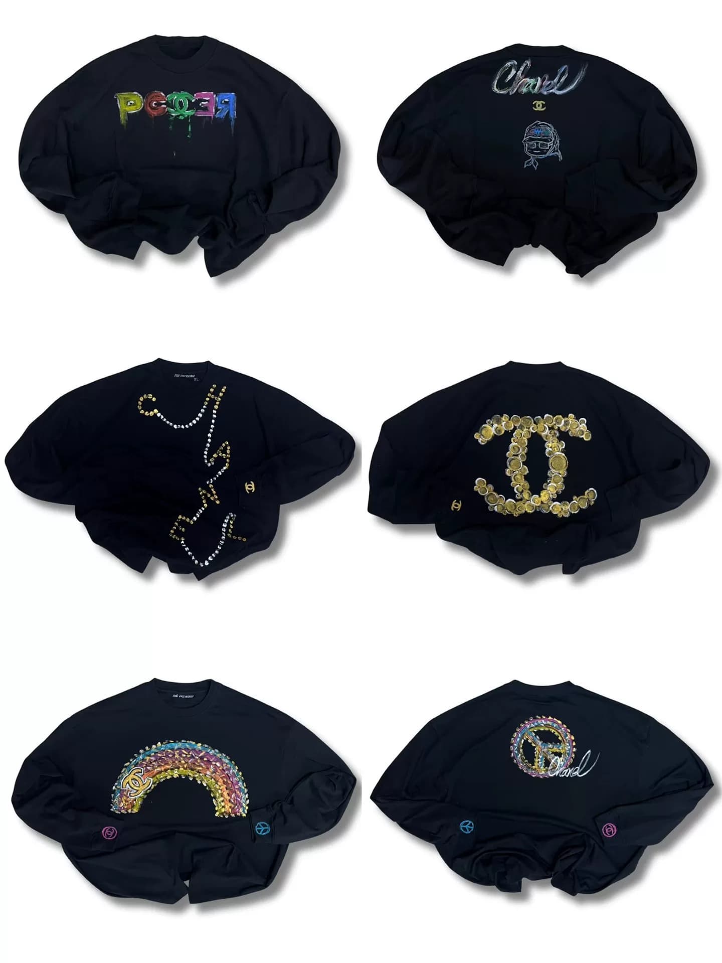 Длинные рукава с ручной росписью в стиле граффити от NGnoway CHANEL