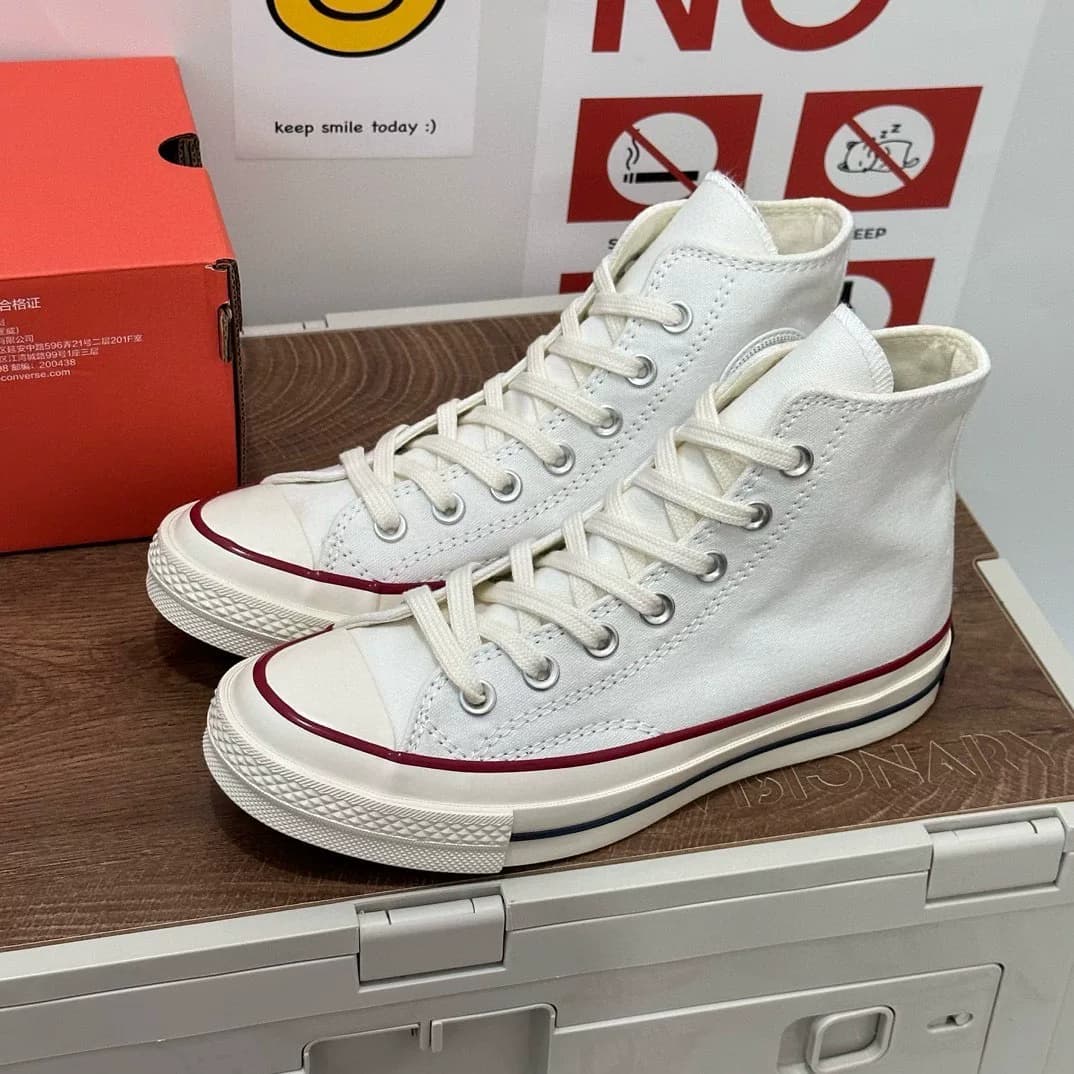 Converse Конверсы 1970-х годов, белые, с высоким берцем, black label classic