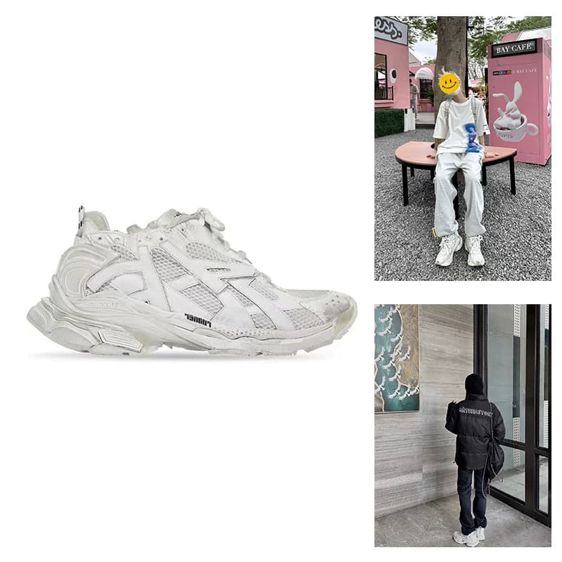 【Двойное убийство за двенадцать секунд】 Balenciaga/Кроссовки Balenciaga Runner из потертого нейлона с низким верхом