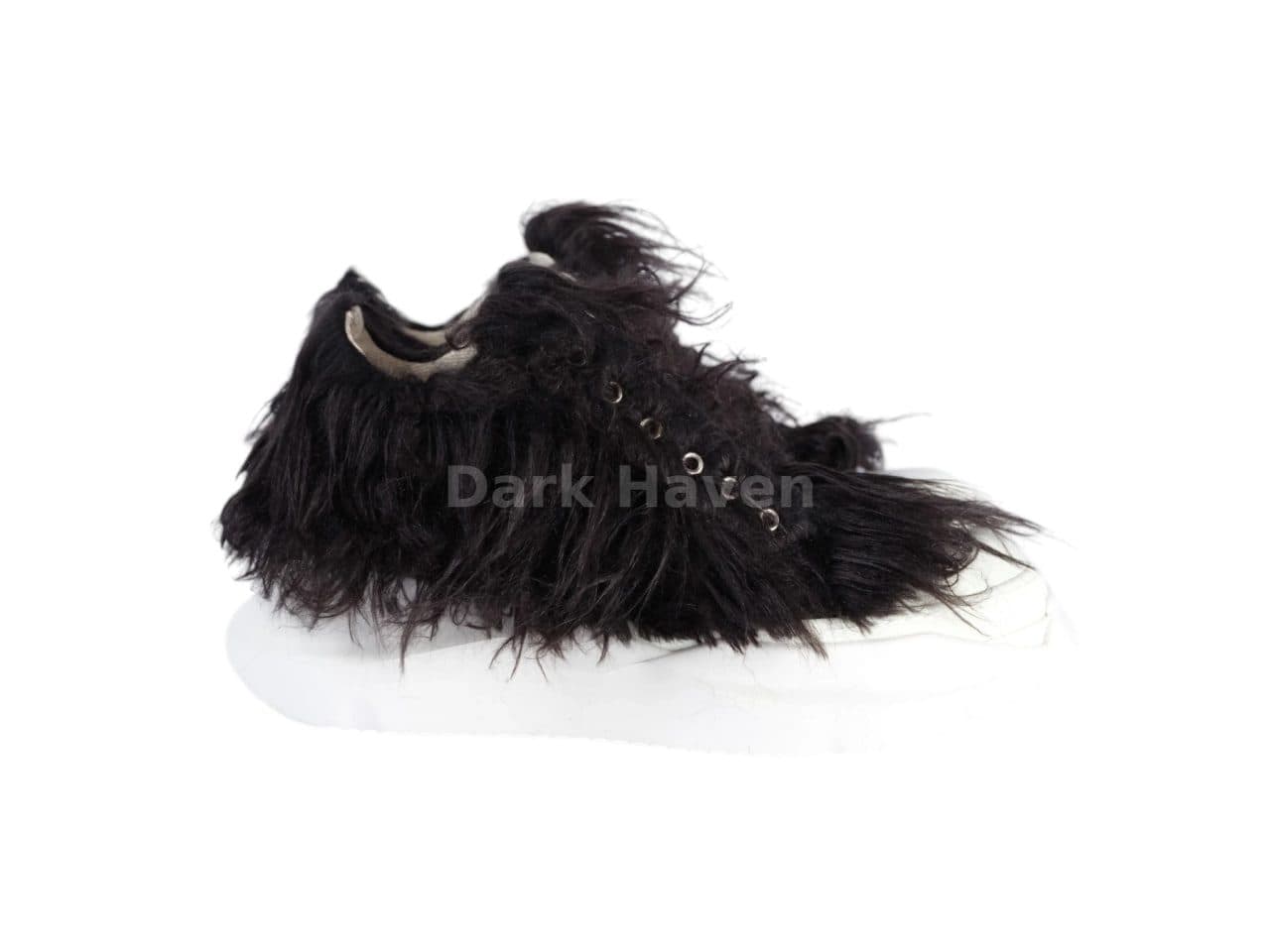 Rick Owens Abstract Fur Yeti Black Low Sneakers